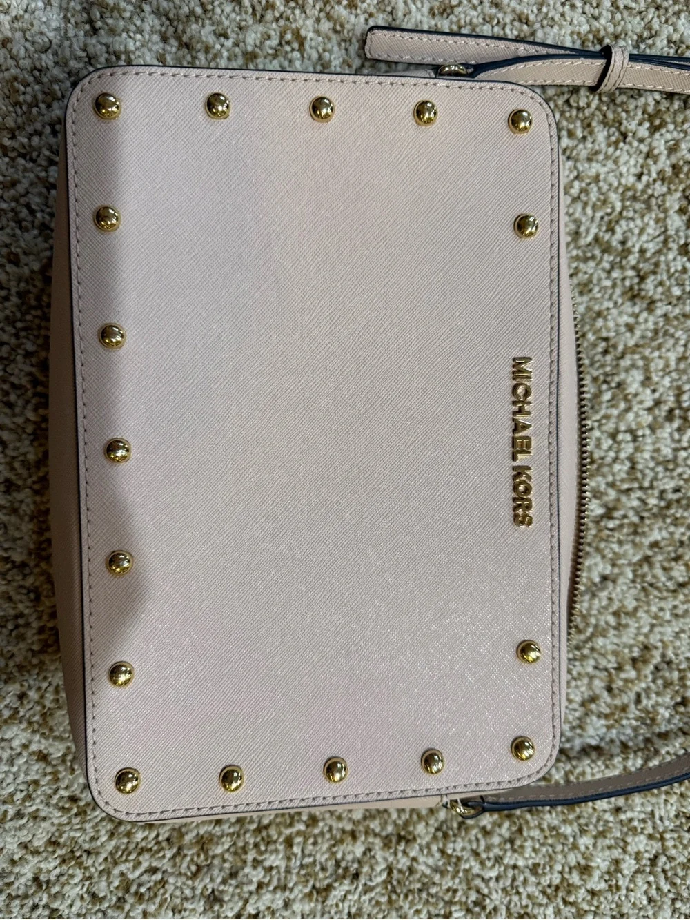 Michael Kors Blush Pink Studded Crossbody Bag